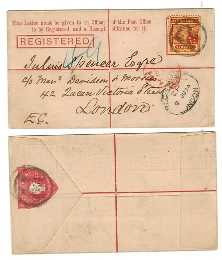 VICTORIA - 1893 3d red RPSE uprated to UK.  H&G 10.