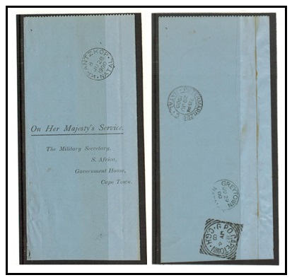 NATAL - 1900 use of OHMS acknowledgement of war medal sheet used at KRANTZKOP.