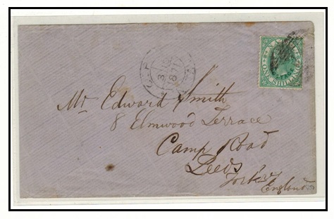 NATAL - 1871 1/- rate cover to UK.