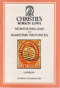 NEWFOUNDLAND - Robson Lowe auction catalogue