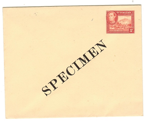 ST.VINCENT - 1949 3c red PSE unused SPECIMEN.  H&G 4.