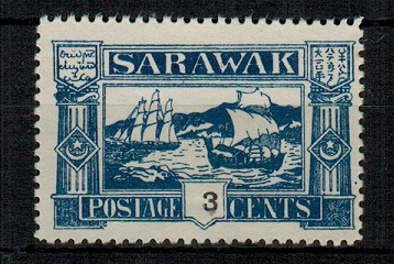 SARAWAK - 1900 (circa) 3c blue 