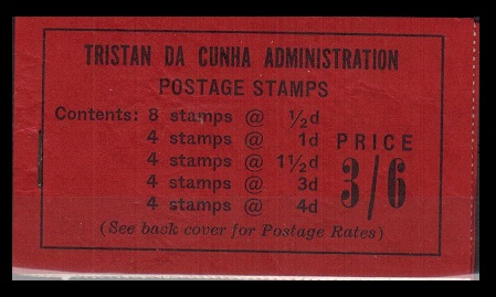 TRISTAN DA CUNHA - 1958 3s6d black on red complete booklet stapled at left.  SG SB2.
