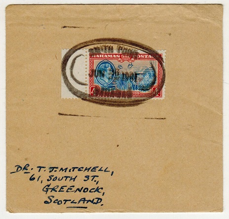 BAHAMAS - 1961 4d rate cover to UK used at SMITH POINT.