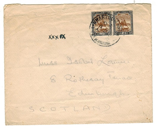 SUDAN - 1931 10m rate cover to UK used HALFA-KHARTOUM/TPO.