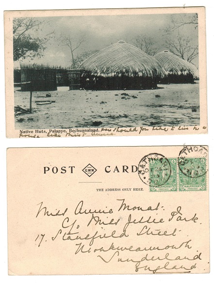 BECHUANALAND - 1903 1d rate picture postcard sent from CATHCART in the Cape.