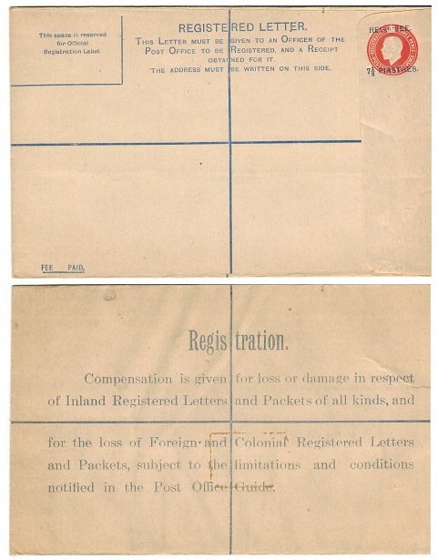 BRITISH LEVANT - 1922 7 1/2p on 5d orange RPSE unused.  H&G 20b.