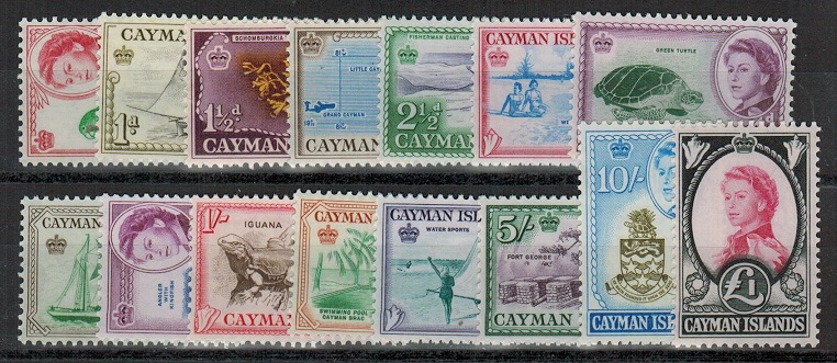 CAYMAN ISLANDS - 1962 definitive set of 15 U/M.  SG 165-79.