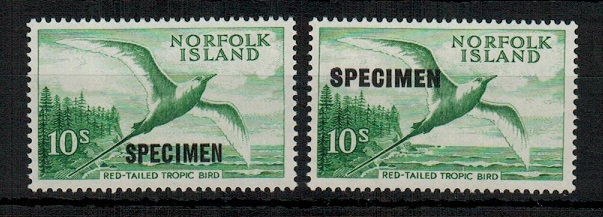 NORFOLK ISLAND - 1961 10/- green SPECIMEN