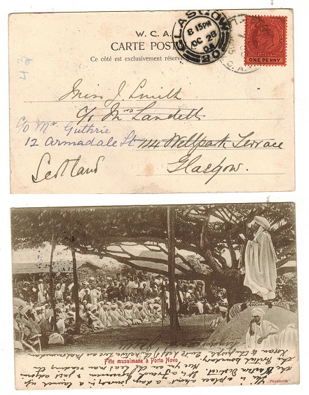 LAGOS - 1905 1d rate postcard use to UK.