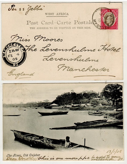 SOUTHERN NIGERIA - 1905 1d rate postcard use to UK.