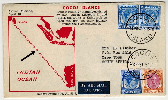 COCOS ISLAND - 1954 illustrated 