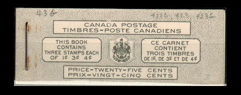 CANADA - 1946 25c black on white BOOKLET with bilingual text.  SG SB42c.
