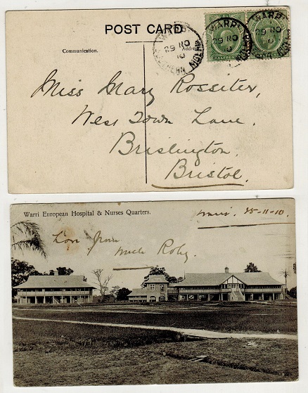 SOUTHERN NIGERIA - 1910 1d rate postcard use to UK used at WARRI.