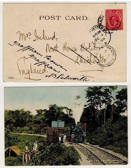 SOUTHERN NIGERIA - 1909 1d rate postcard use to UK used at BADAGRY.