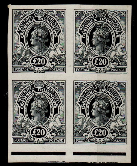 COLONIAL PROOFS - 1910 £20 black 