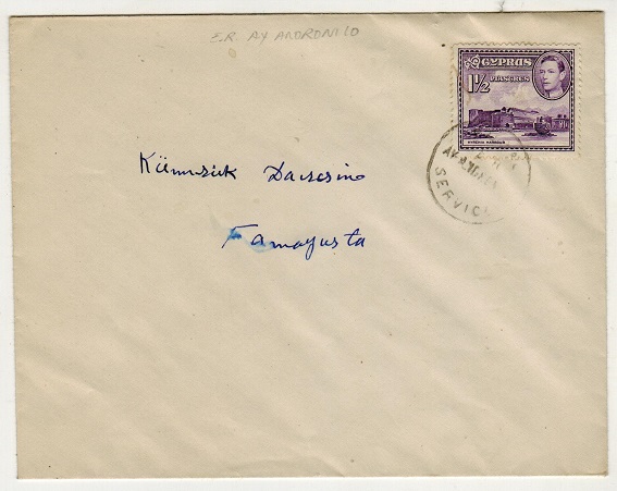 CYPRUS - 1950 local cover used at RURAL/ER.AY.ANDRONICO.