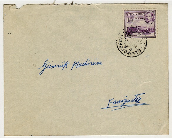 CYPRUS - 1950 local cover used at GALINOPORNI/GR/RURAL/SERVICE.