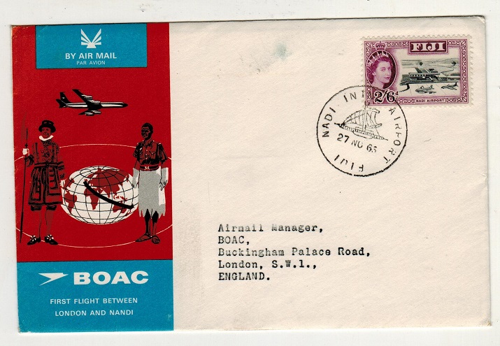 FIJI - 1965 first flight cover to UK.
