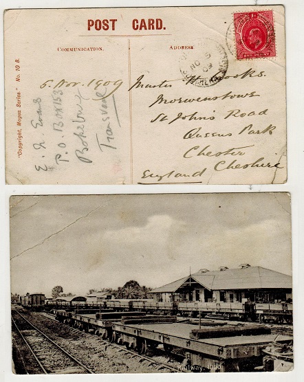 SOUTHERN NIGERIA - 1909 1d rate postcard use to UK used at WARRI.