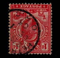 ORANGE RIVER COLONY - 1903 1d scarlet used showing the variety WATERMARK INVERTED.  SG 140a.
