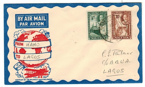 NIGERIA - 1936 internal first flight cover to Lagos from Kano.