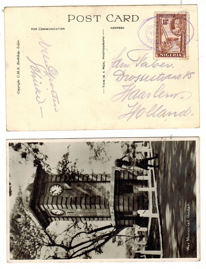 NIGERIA - 1936 (circa) maritime postcard use to Holland.