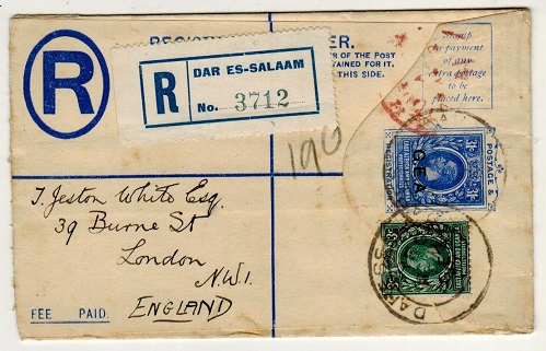 TANGANYIKA - 1917 31c blue 
