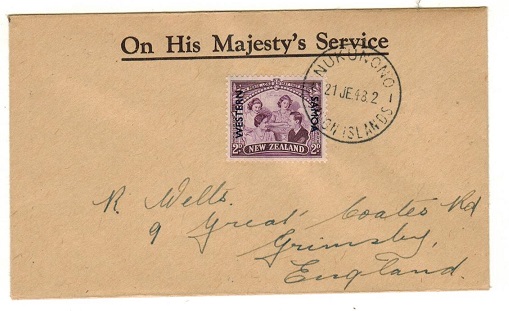 TOKELAU - 1948 2d rate cover to UK used at NUKUNONO/UNION ISLANDS.