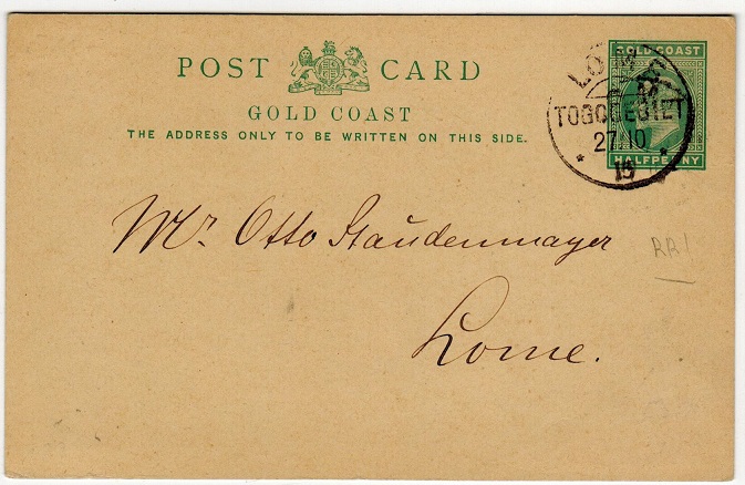 TOGO - 1903 1/2d green PSC of Gold Coast used locally at LOME/TOGO.