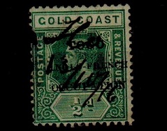 TOGO - 1915 1/2d green (small F) with manuscript 