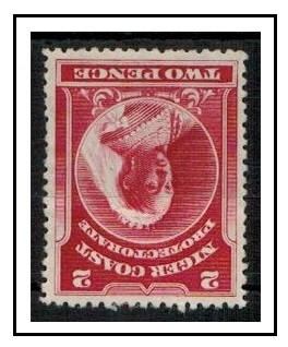 NIGER COAST - 1897 2d lake fine mint with REVERSED WATERMARK.  SG 68x.