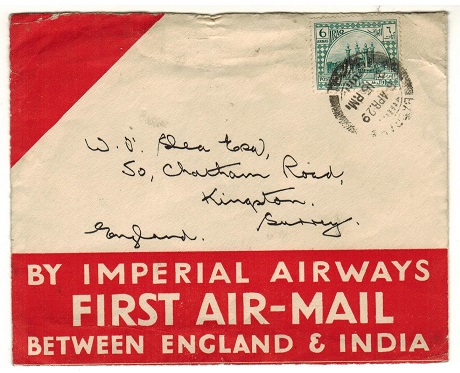 IRAQ - 1929 6a rate first flight cover to UK used at BAGHDAD.