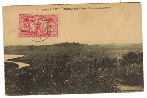 NEW HEBRIDES - 1922 1d rate postcard (unaddressed/no message) cancelled PORT VILA.