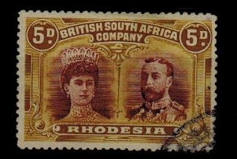 RHODESIA - 1910 5d 