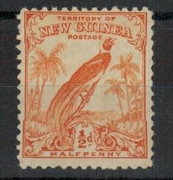 NEW GUINEA - 1932 1/2 (un-issued) orange adhesive without dates in fine mint condition.  