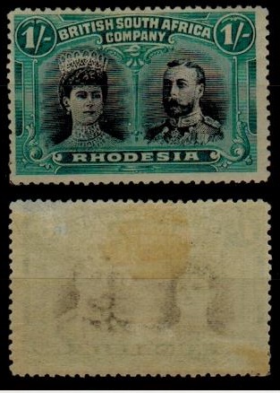 RHODESIA - 1910 1/- 