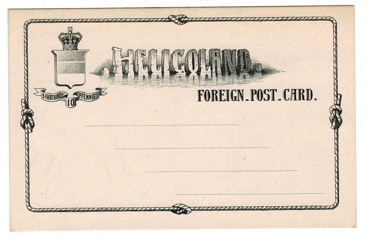 HELIGOLAND - 1878 5f/10pfg black on white PSC unused.  H&G 3.