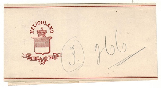 HELIGOLAND - 1878  3f/5pf Brown on white postal stationery wrapper unused.  H&G 2.
