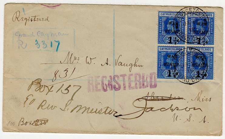 CAYMAN ISLANDS - 1918 registered 