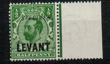 BRITISH LEVANT - 1911 1/2d green 