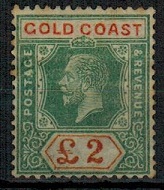 GOLD COAST - 1921 £2 green and orange 