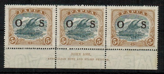PAPUA - 1931 5d bluish slate and pale brown fine mint JOHN ASH 