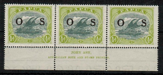 PAPUA - 1931 1/2d myrtle and apple green fine mint JOHN ASH imprint 