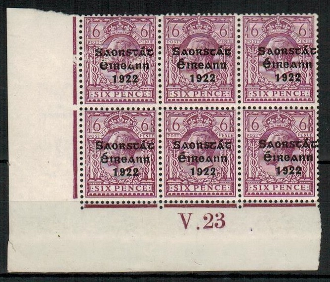 IRELAND - 1922 6d reddish purple 