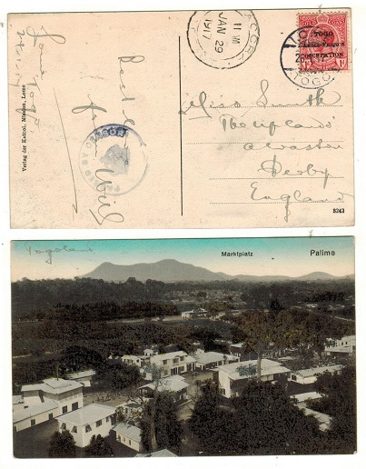 TOGO - 1917 1d rate postcard to UK via Gold Coast with 