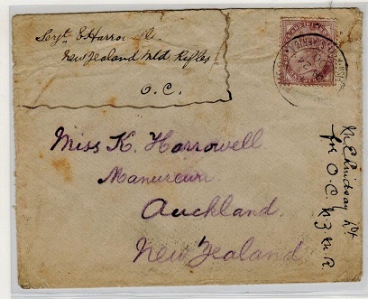 NEW ZEALAND - 1900 inward 1d soldiers rate 