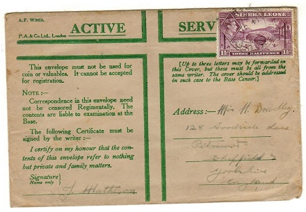 SIERRA LEONE - 1941 green cross 