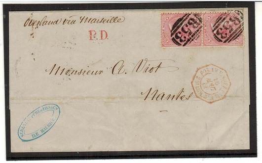 MAURITIUS - 1866 8d rate outer wrapper to France.
