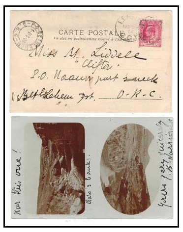 BASUTOLAND - 1904 real postcard/Cape 1d used at LERIBE.